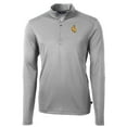 thumbnail image 2 of Men's Cutter & Buck Gray Wyoming Cowboys Big & Tall Virtue Eco Pique Recycled Quarter-Zip Pullover Top, 2 of 3