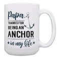 thumbnail image 1 of ThisWear Papa Coffee Mug Papa Thanks for Being an Anchor in Life Nautical Mug 15oz Coffee Mug, 1 of 4