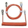 thumbnail image 2 of COFEST Coiled USB C Cable for Gaming Keyboard Double-Sleeved Mechanical Keyboard Cable with Detachable Metal 1.5M USB-C To USB-A Red, 2 of 6
