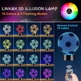 thumbnail image 2 of Regalo de fútbol para niños y niñas, luz nocturna de fútbol para niños, lámpara óptica 3D, decoración de habitación de ilusión, 16 colores cambiantes, regalo de cumpleaños, Navidad para fanáticos del fútbol. esquí esquí Gafas de esquí, 2 of 5