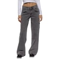 thumbnail image 5 of Joernso Wide Leg Jeans for Women High Waist Stretchy Denim Pants with Pockets Casual Straight Leg Jean Trousers, 5 of 8