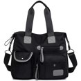 thumbnail image 1 of Bolso YouNou para mujer, diseño floral con forma de estrella, asa superior, nailon, negro, 1 of 6