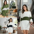 thumbnail image 5 of VENUZOR Women's Casual Patchwork Color Oversized Pullover Sweater Mid-Length Ribbed Knit Dress, 5 of 9