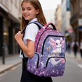 thumbnail image 3 of Yspwyqan Kids Boys Backpack, 17 Inch Lightweight Large Capacity School Bag, Glitter Purple Axolotl Adjustable Straps Multi-Pocket Daypack for Elementary Middle Travel, 3 of 7
