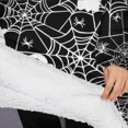 thumbnail image 3 of Oversized Wearable Blanket Hoodie,Halloween Ghosts and Skulls in Spider Webs Sherpa Blanket Hoodie with Super Pockets,Super Warm Fuzzy Pullover for Women & Men, 3 of 6