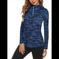 thumbnail image 3 of Sudadera Deportiva de Larga con Cremallera de 1/4 y Protección Solar UPF 50+ para Mujer, de Secado Rápido, para Hacer Ejercicio y Senderismo. Azul Oscuro M, 3 of 8