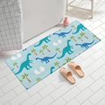 thumbnail image 2 of LightBlue Dinosaurs Eggs Palms Pattern Bathroom Rugs Mat,Non Slip Microfiber Bathroom Rug,Rubber Backing,Soft Bathroom Mats for Bathroom Floor,Tub and Shower,60x24in(150x60cm), 2 of 5
