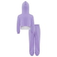 thumbnail image 4 of Haitryli Big Girls Long Sleeve Cropped Hoodie Sleeveless Tank Tops with Sweatpants Set 3 Piece Workout Clothes Set Purple 4-5, 4 of 7