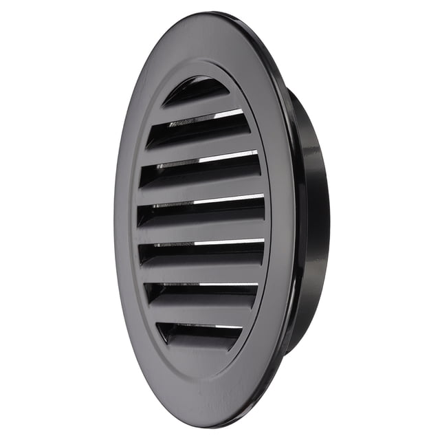 Rejilla de ventilación de soffit redonda, cubierta de ventilación de pared de aleación de aluminio para escape negra de 7 pulgadas