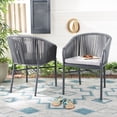 thumbnail image 2 of SAFAVIEH Matteo Stackable Outdoor Patio Rope Chair, Grey, Set of 2, 2 of 12