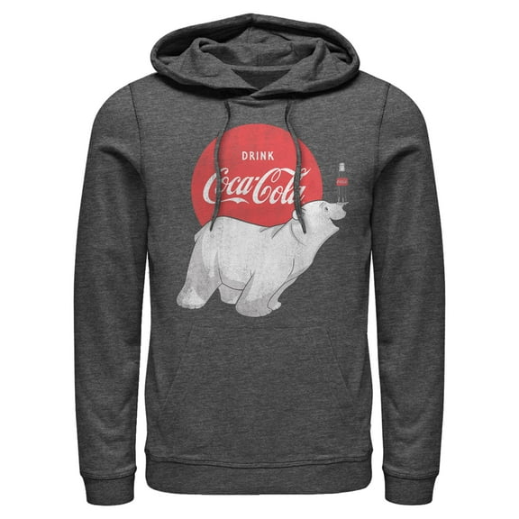 Women's Coca Cola Polar Bear Pull Over Hoodie Charcoal Heather Medium