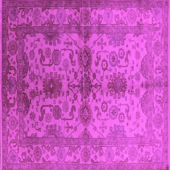 Ahgly Company Indoor Square Oriental Pink Industrial Area Rugs, 8' Square
