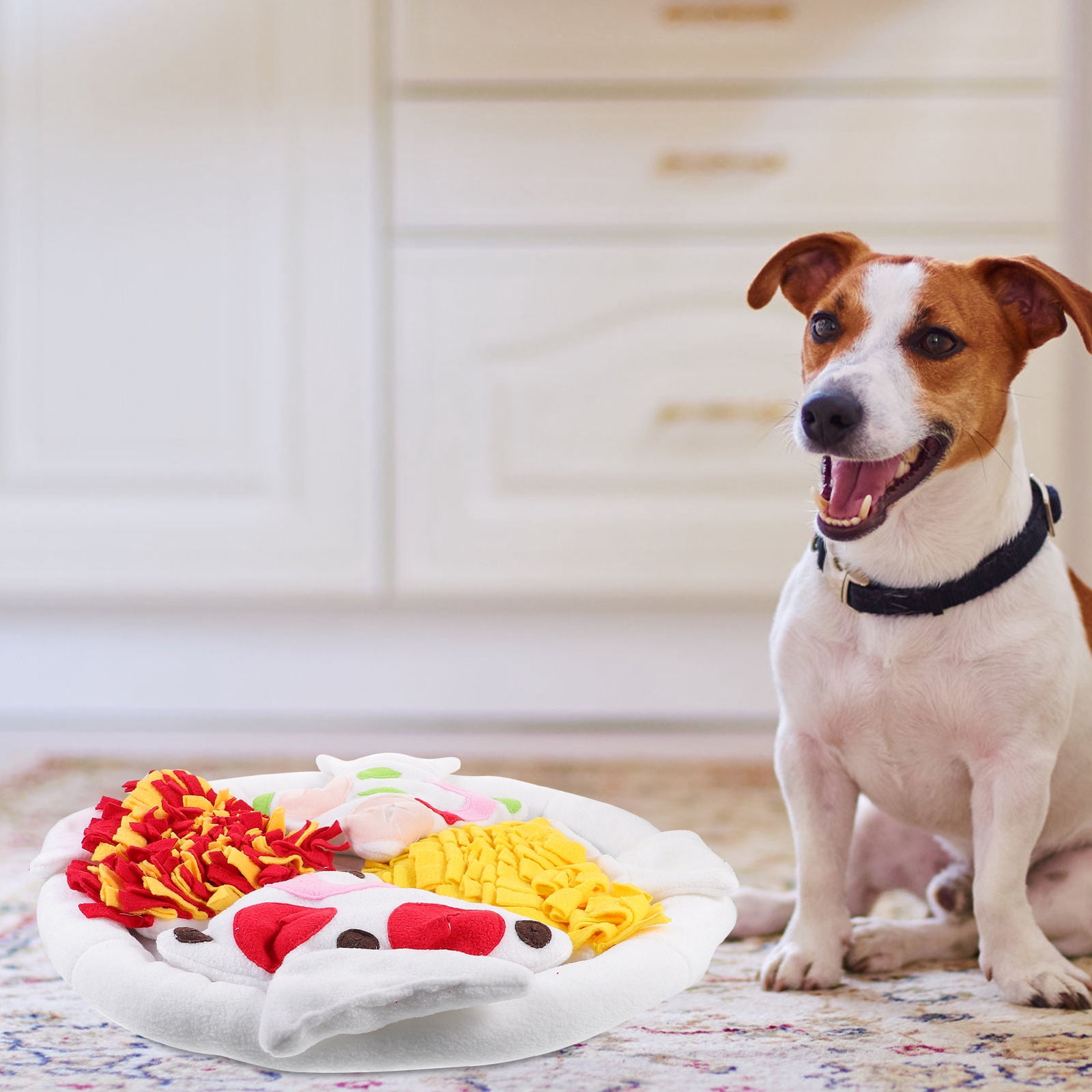 TABLZONE Pet Snuffle Mat for Dogs, Soft Fleece Puzzle Toy, Interactive Feeding Mat, 1 Piece, Multi-Color