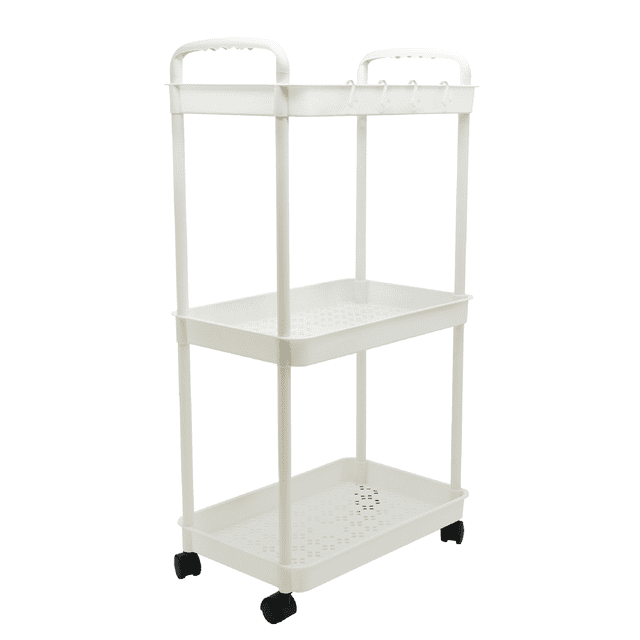 Carrito Auxiliar Organizador STYRKA Multiusos 3 Niveles con Ruedas Blanco