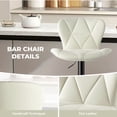 thumbnail image 6 of Daluvenix Modern Bar Stools Set of 3, Adjustable Swivel Counter Height Bar Chairs with Back, Faux Leather Upholstered for Kitchen Island, White, 6 of 7