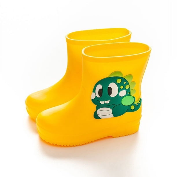 Botas de lluvia de barril bajo con dibujos animados para niños, botas de lluvia de dinosaurio para bebés, ropa exterior impermeable, lindos cubrebotas de barril corto para niños y niñas