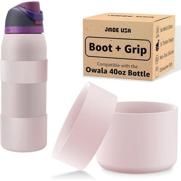 Jmoe USA Silicone Boot Sleeve   Hand Grip for Owala 40oz Water Bottle | BPA Free & Food-Grade Silicone Rubber | Protective Anti-Slip Bottom Bumper Cover | Protects Against Scratches (Dreamy Field)