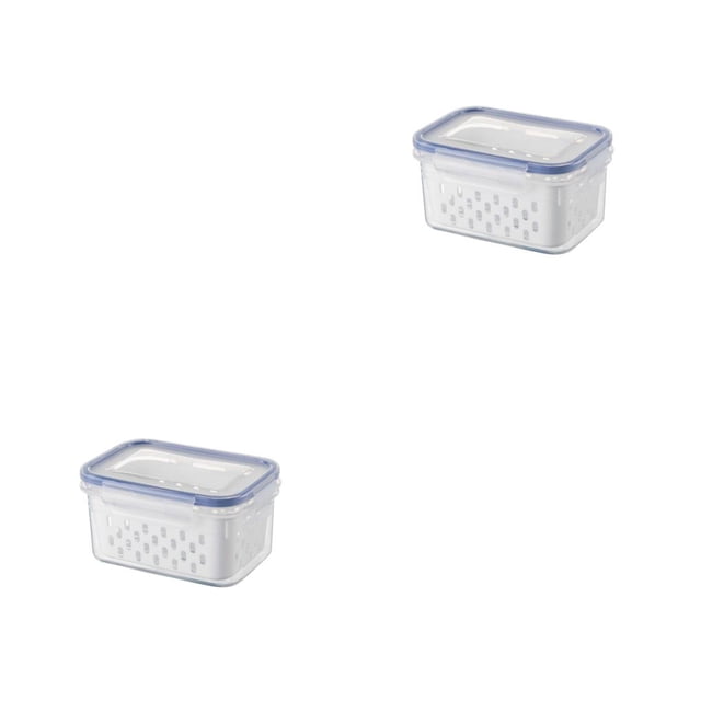 tamizeot Fridge Fruit Storage Box Kitchen Drain Organizer Refrigerator Organizers Small 2Set