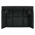 thumbnail image 3 of Modway Commix 6-Piece Upholstered Wood & Fabric Sectional Sofa in Black, 3 of 5