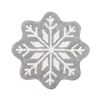 Snowflake Doormat, Winter Welcome Mat, Cute Christmas Decorative Non-Slip Washable Rug for Indoor Outdoor Entrance, Home Bathroom Snowflakes Design