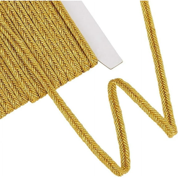 10 Yards Metallic Gimp Braid Cord 1/4 inch Wide Thread String Goldnord Metallic Tinsel Cord Polyester Beading String Knotting Cord