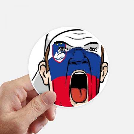 Slovenia Flag Makeup Head Screang Cap Sticker Round Wall Suitcase Laptop Label Bumper