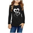 thumbnail image 2 of Lmnyox Long Sleeve T Shirt for Boys Girls Cute Heart Print Crew Neck Pullover Kids Fall Winter Tops Clothes, 2 of 5