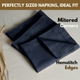thumbnail image 4 of Native Fab Set of 4 Hemstitch Cloth Napkins 100% Cotton Reusable Daily Use - 18"x18" - Navy, 4 of 6