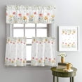 thumbnail image 3 of Floral Kitchen Curtain Valance and Tiers Set 3 Pieces Spring Flower Valances for Window Green Leaves Rod Pocket Treatments Curtains Valance Tier Sets for Living Room Bedroom Window Decor 54x36 Inch, 3 of 6