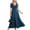 Denim Blue, variant on POSESHE Women Plus Size V Neck Short Sleeve Evening Dress, Elegant Party Maxi Dress