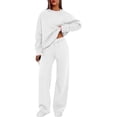 thumbnail image 2 of Womens Sweatsuits 2 Piece Lounge Matching Sweat Sets Fall Outfits Light Gray XL, 2 of 7