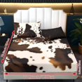 thumbnail image 6 of Xoenoiee Brown Cow Pattern 3-Piece Fitted Sheet Bedsheet with Breathable Pillowcases Deep Pocket Fitted Sheet Premium Soft Bedsheet for Bedroom Decor, King Size, 6 of 7