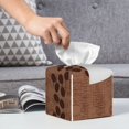 thumbnail image 6 of Logiee Tissue Box Cover 5X5X5'' PU Leather Tissue Holder Square Tissue Cube Box Organizer for Bathroom Vanity Countertop,Car,Night Stands,Office,Home,Kitchen (Coffee Cafe Cup), 6 of 8