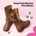 thumbnail image 4 of Botas de Invierno Altas para Niñas DREAM PAIRS con Piel Sintética Color Tan, 4 of 5