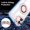 thumbnail image 5 of Cover for iPhone 16 Case with Ring Holder Magnetic Black Compatible with Magsafe Wireless Charger iPhone 16 Phone Case Clear Shockproof Rugged (Pink), 5 of 14