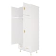 Zimtown Wood Door Closet Wardrobe with 2 Drawers, Versatile Clothes