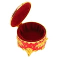 thumbnail image 1 of Joyero Redondo De Metal Vintage, Organizador De Almacenamiento Clásico De Baratijas, Caja De Anillo Retro Antigua Con Patrón De Rosa Tallada, Collar, Pendientes, Anillos, Caja De, 1 of 7