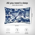 thumbnail image 3 of Satin Pillowcase for Hair and Skin, Navy Blue Digital Camouflage Silk Pillow Case 20x30 inches, 1 Pack, 3 of 7