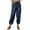 Navy Blue, variant on YYDGH Women's High Waist Pants Drawstring Capri Pants with Pockets Wide Leg Cropped Pants for Women Navy Blue Navy Blue