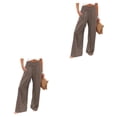 thumbnail image 1 of Sonducket Mujer verano primavera pantalones bolsillos sueltos Casual pierna ancha cintura alta elástico Vintage Oficina Streetwear café XXXL Café XXXL 2Conjunto, 1 of 6