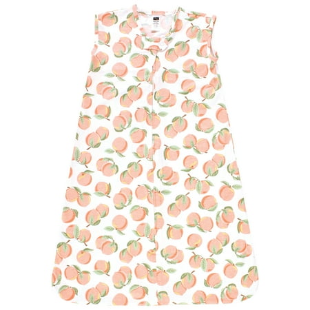 Hudson Baby Infant Girl Cotton Sleeveless Wearable Sleeping Bag, Sack, Blanket, Peach, 0-6 Months