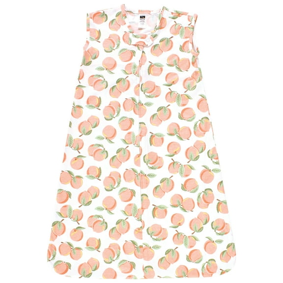 Hudson Baby Infant Girl Cotton Sleeveless Wearable Sleeping Bag, Sack, Blanket, Peach, 0-6 Months