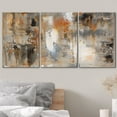 thumbnail image 3 of wall26 Canvas Print Wall Art Set Black, White &amp; Orange Brushstrokes Abstract Shapes Illustrations Modern Art Chic Colorful Multicolor Ultra for Living Room, Bedroom, Office - 16"x24"x3, 3 of 5