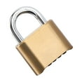thumbnail image 4 of Coded Lock Replacement Waterproof Anti-rust Password Portable Household Door Cabinet Gate Warehouse Padlock Locking Tool Short Gold, 4 of 9