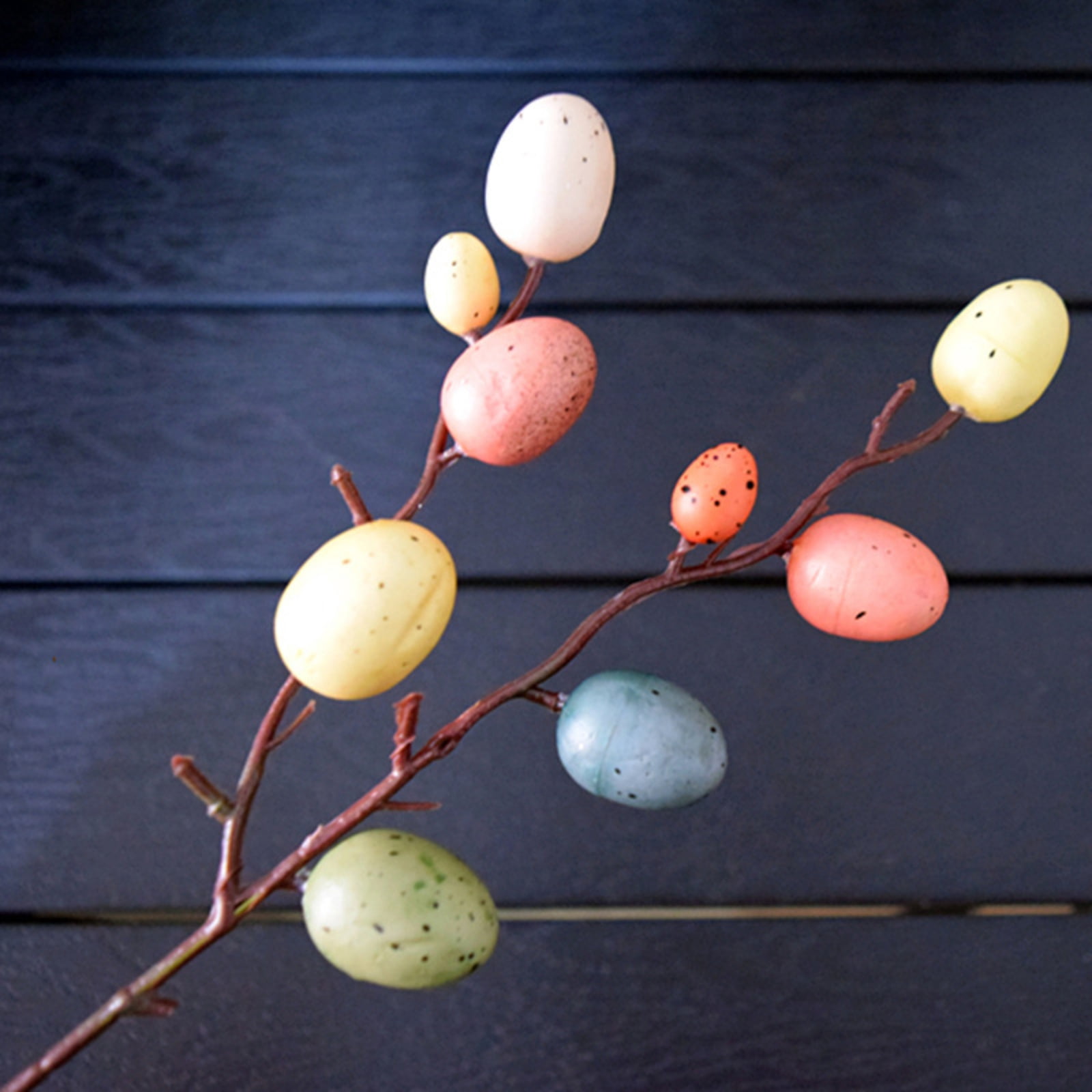 Easter Egg Picks 8 Pack Artificial Egg Stems Colorful Easter Egg Decorations for Home Decor Centerpiece Flower Arrangement-13in