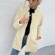 thumbnail image 4 of Pntutb Mujer Color Sólido Solapa Reversible Terciopelo Bolsillo Grande Mediano Largo Suéter De Manga Larga Sin Capucha Chaqueta De Abrigo Casual Pntutb Pntutb-1375, 4 of 8