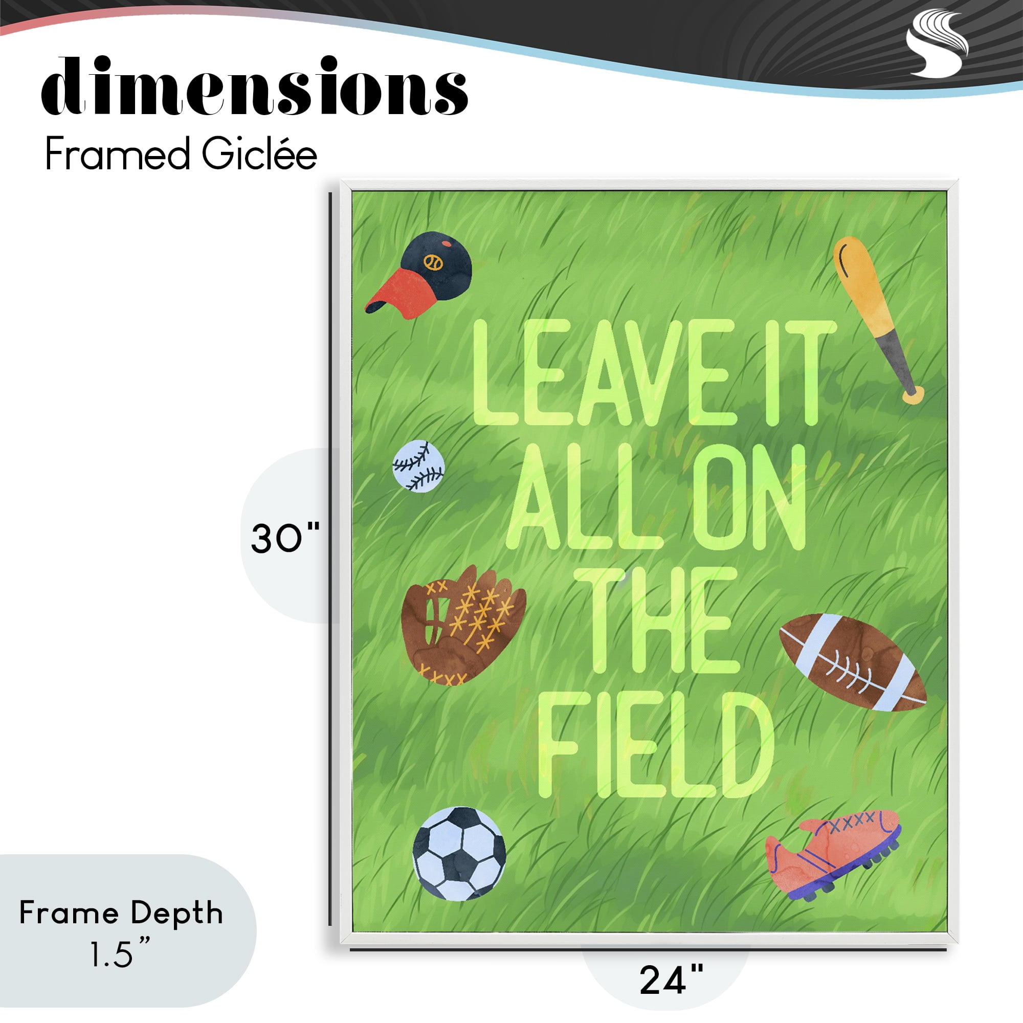 Stupell Industries Leave It On The Field White Framed Giclee Art, design by Lil' Rue
