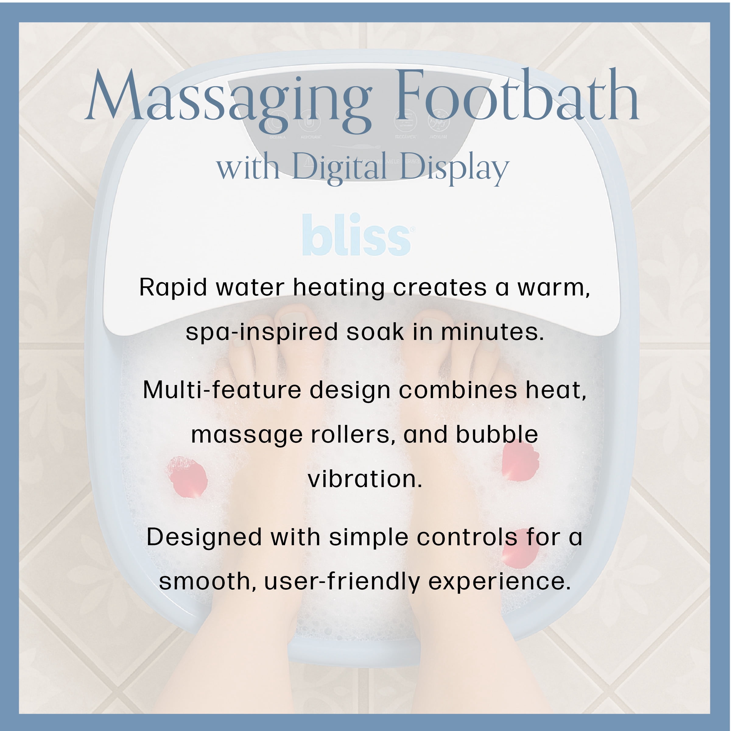 Bliss Massaging Foot Bath with Digital Display