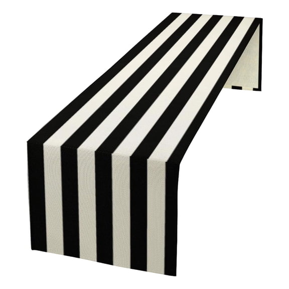 XINGAG Black White Striped Table Runner,Elegant Decoration Table Cloth,Soft Fabric Table Cover For Home Kitchen Dining Room Holiday Casual Formal Party Table Ornament