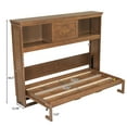 thumbnail image 2 of Harper & Bright Designs Twin Size Murphy Bed with Storage Shelves, Wooden Twin Cabinet Bed Wall Bed with Charging Station and Drawer, Folding Wall Chest Bed for Guest Room, Wood, 2 of 12